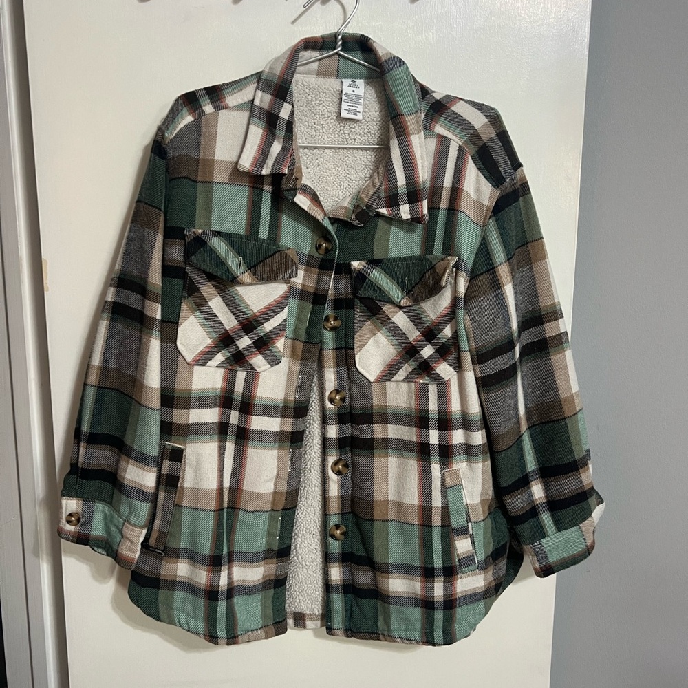Plaid Button-Up Jacket